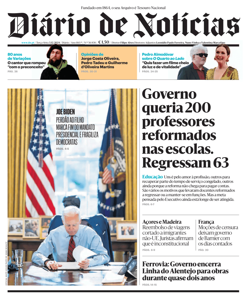 Prima-pagina-Diario de Noticias-edizione-di-oggi-20241203